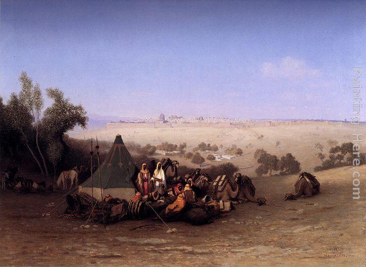 Charles Theodore Frere An Rab Encampment On The Mount Of Olives With Jerusalem Beyond
